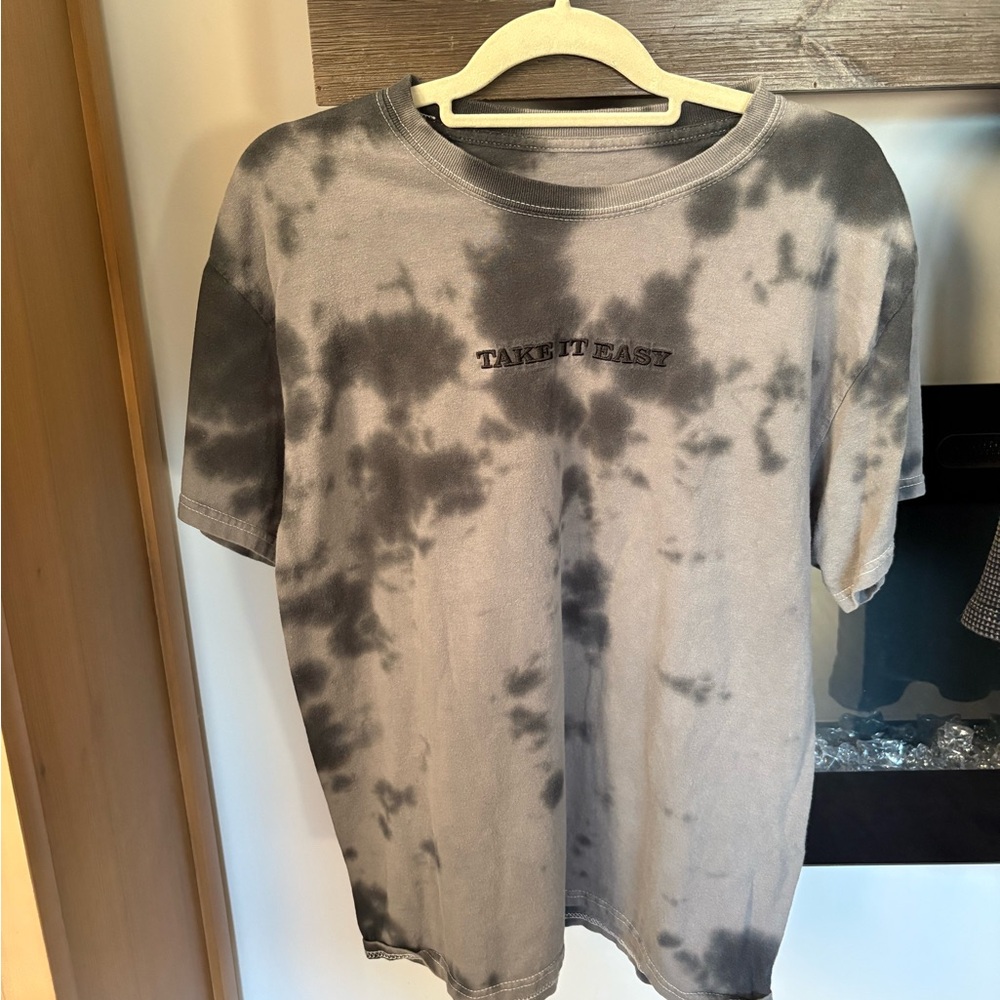 Graphic Gray Tie-Dye T-Shirt
